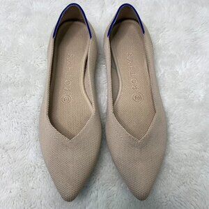 Rothy's Women's Le Point Ecru Neutral Creamy Beige Khaki Tan Flats Shoes Size 7